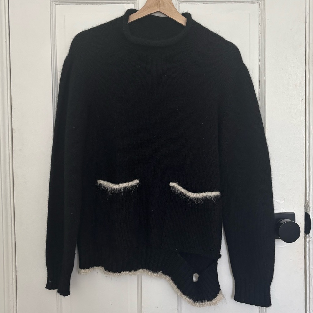 Celine Phoebe Philo Cashmere Mohair Black Sweater | Size Large